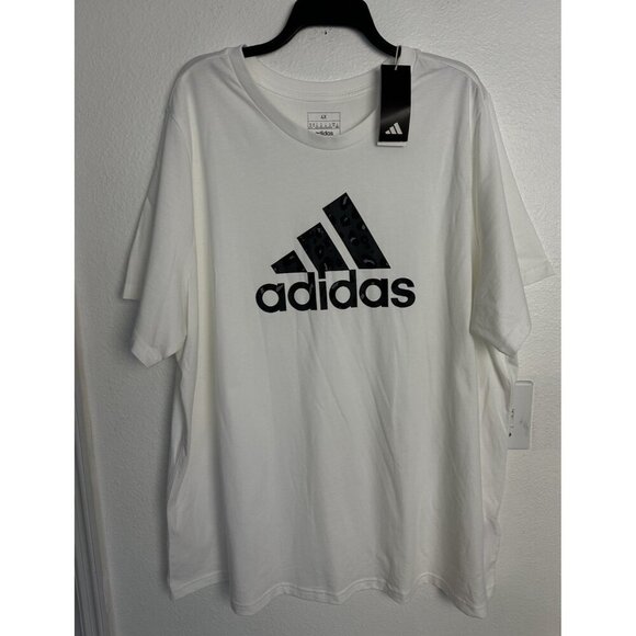 Adidas Womens Regular fit Short Sleeve Animal Print Logo T-Shirt Shirt 4X White - Picture 3 of 12